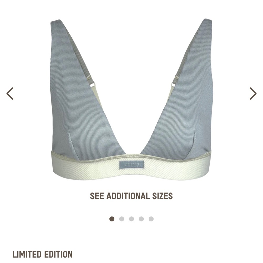 Skims Cotton Plunge Bralette in Mineral M NWT